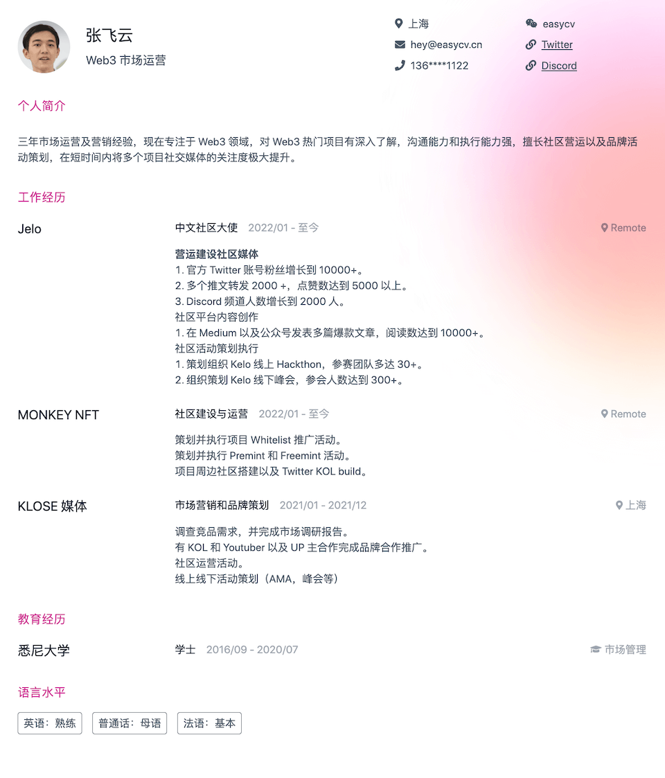 Resume 2